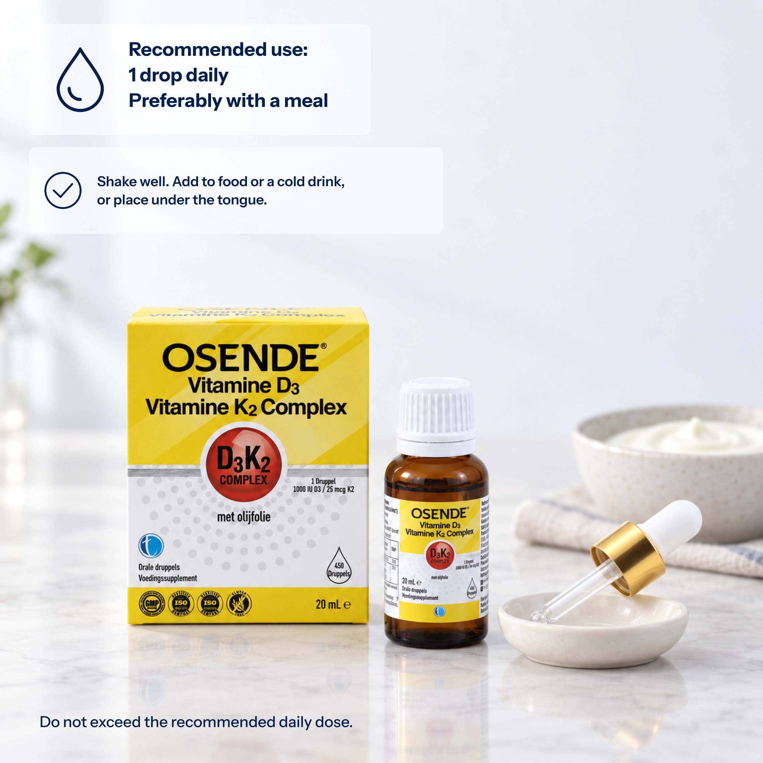 OSENDE Vitamin D3&K2 Complex | Daily Food Supplement - TAB Vitamins