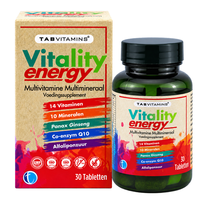TAB Vitamins Vitality Energy | Multivitamin & Multimineral Supplement